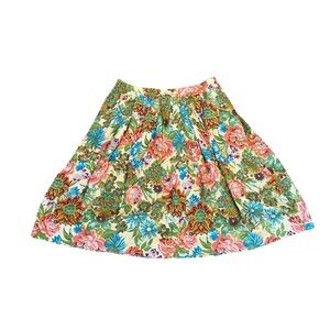 Anthropologie Postella Silk Floral A-Line Skirt Size Large